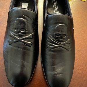 Section X brand leather slip on mens shoes NWT 💀☠️